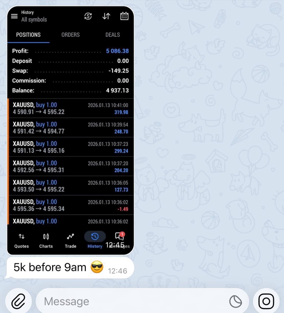 Member trading result screenshot 17