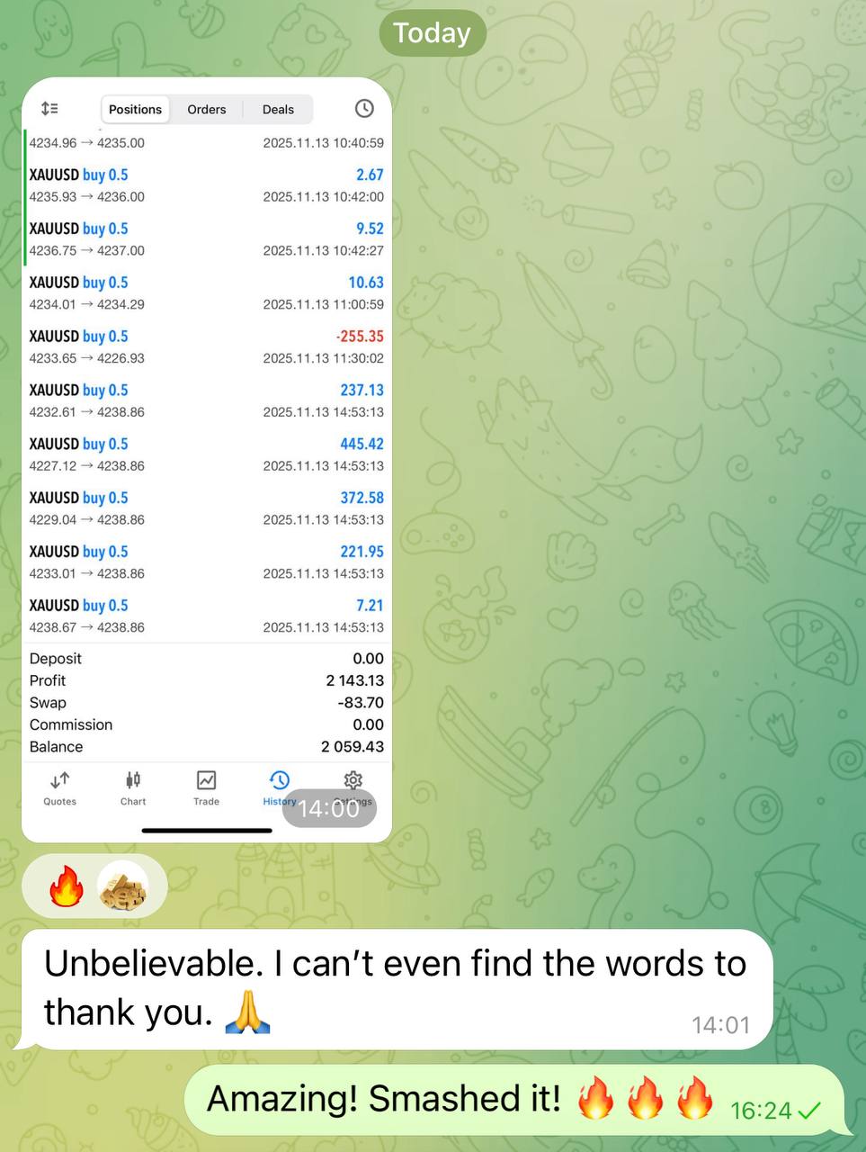 Member trading result screenshot 33
